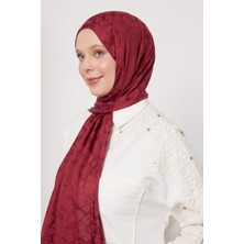 Vişne Leopar Desen İtalyan Jakar Şal