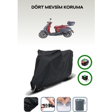Arora Mojito 50 Için Arka Çanta Ve Kilit Uyumlu Siyah Motosiklet Branda, Güvenli