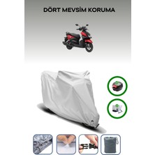 Yamaha Rayzr Için Arka Çanta Ve Kilit Uyumlu Gri Motosiklet Branda, Güvenli