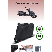 Arora Quantum 50 Için Arka Çanta Ve Kilit Uyumlu Siyah Motosiklet Branda, Güvenli