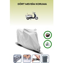 Mondial 50 Znu Ec Için Arka Çanta Ve Kilit Uyumlu Gri Motosiklet Branda, Güvenli