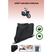 Apachi Myra Için Arka Çanta Ve Kilit Uyumlu Siyah Motosiklet Branda, Güvenli