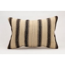 El Yapımı Kilimden Yapılmış Vintage Kırlent Kılıfı, Yün, 40X60 cm