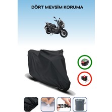 Kanuni Seha 125 Arka Çanta Uyumlu Siyah Motosiklet Branda Su Geçirmez Dayanıklı Kumaş