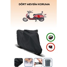 Mondial 125 Znu Arka Çanta Uyumlu Siyah Motosiklet Branda Su Geçirmez Dayanıklı Kumaş