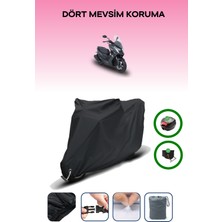 Kymco Dink R 150 Için Arka Çanta Ve Kilit Uyumlu Siyah Motosiklet Branda, Güvenli