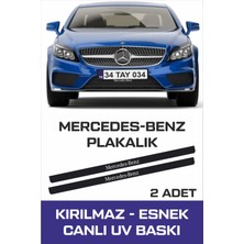 Tay Promosyon Mercedes-Benz  Yazılı Oto Plakalık Kişiye Özel Kırılmaz Siyah Uv Kabartmalı 2 Adet Takmatik