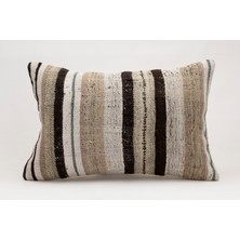 El Yapımı Kilimden Yapılmış Vintage Kırlent Kılıfı, Yün, 40X60 cm