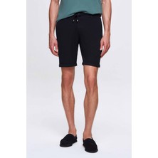 Ds Damat Lacivert Beli Lastikli Bağcık Detaylı Duble Paça Viskonlu Jogger Şort 0HC13ORTBT189