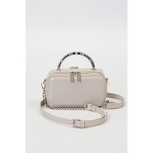 Gri Metal Askı Detay Omuz Çantası