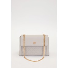 Lêvi D'or Açık Gri Zincir Askı Omuz Çantası