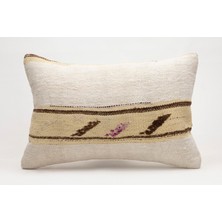 El Yapımı Kilimden Yapılmış Vintage Kırlent Kılıfı, Yün, 40X60 cm