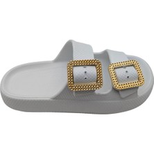 Palmpace | Kadın Eva Lastik Çift Tokalı Terlik  - Palmpace - Beyaz - 38