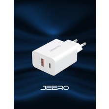 JEERO Compact 20W USB + Type-C Çıkışlı 3.0A Hızlı Şarj Başlığı Şarj Aleti