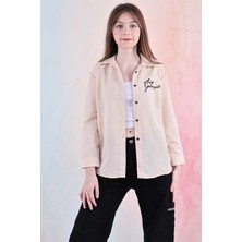 Kız Çocuk Panelli ve Yazı Baskılı Gömlek 6-15 Yaş 12255