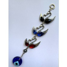 Zamak Döküm Metal 3'lü Kuğu Figür Duvar Kapı Süsü ve Aksesuar