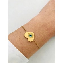 Çelik 316 L Kararmaz Kalp Nazar Bileklik