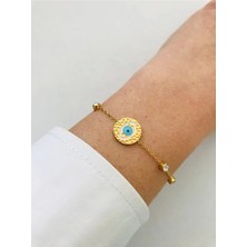 Çelik 316 L Kararmaz Taşlı Nazar Bileklik