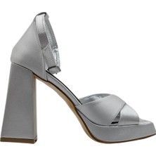 Zinnia | Kadın Abiye Platform Topuklu Ayakkabı - Zinnia - Gümüş - 36