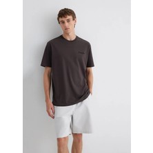 Mavi Mavi Jeans Nakışlı Kahverengi Basic Tişört 0612733-70219