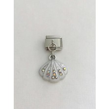 Deniz Kabuğu Figürlü 9 mm Paslanmaz Çelik Italyan Bileklik Charmı