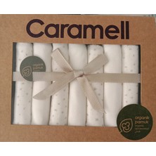 Caramell  Coton 7li Bebek Ağız Silme Mendili Yıldız Desenli Organik / /2064