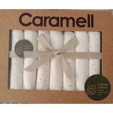 Caramell  Coton 7li Bebek Ağız Silme Mendili Yıldız Desenli Organik / /2064