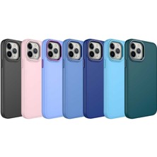 Apple iPhone 12 Pro Max Kılıf Metal Çerçeve ve Buton Tasarımlı Silikon Btbm Luna Kapak-Pembe