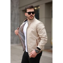 Mevsimlik Erkek Mont & Ceket Nakış Armalı Krem