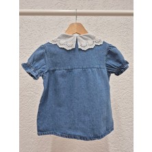 Dantel Yaka Kot Elbise Denim