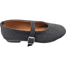 Urselene | Kadın Suni Deri Fiyonklu Babet - Full-Siyah - 36