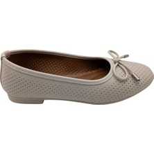 Urselene | Kadın Suni Deri Fiyonklu Babet - Bej - 36