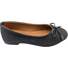Urselene | Kadın Suni Deri Fiyonklu Babet - Black - 36