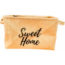 Bitki Tasarımı Sweet Home Jüt Hasır Ev Düzenleyici Mutfak Banyo Salon Sepeti Katlanır Sıvı Korumalı Orta