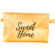 Bitki Tasarımı Sweet Home Jüt Hasır Ev Düzenleyici Mutfak Banyo Salon Sepeti Katlanır Sıvı Korumalı Büyük