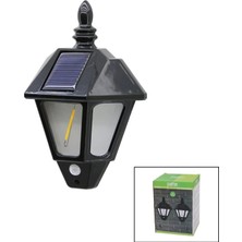 2 Pcs  Solar - Güneş Enerjili Duvar Lambası Cob LED Sensörlü= 3 Mod Fonksiyon Bahçe-Balkon-Sokak PT-2981 (4887)