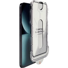 iPhone 15 Pro Max Kolay Uygulama Aparatlı Dust Proof Temperli Cam Ekran Koruyucu (Siyah)