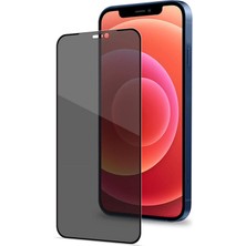 iPhone 12 Mini Uyumlu Privacy Ön Koruma Temperli Hayalet Cam Ekran Koruyucu (Siyah)