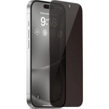 iPhone 16 Pro Uyumlu Privacy Ön Koruma Temperli Hayalet Cam Ekran Koruyucu (Siyah)