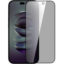 iPhone 15 Pro Uyumlu Privacy Ön Koruma Temperli Hayalet Cam Ekran Koruyucu (Siyah)