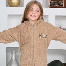 Pelüş Ceket Hello Baskılı