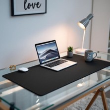 Mouse Pad Büyük Ölçü - Desk Mat Geniş Ebad - Masa Matı – 60 cm × 80 cm – Siyah XL Mouse Pad – PU Deri - Gamer Kaymaz Taban - Ofis Masa Aksesuar