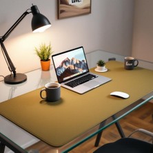 Mouse Pad Büyük Ölçü - Desk Mat Geniş Ebad - Masa Matı – 100 cm × 220 cm – Khaki Olive Siyah XL Mouse Pad – PU Deri - Gamer Kaymaz Taban - Ofis Masa Aksesuar