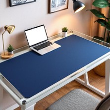 Mouse Pad Büyük Ölçü - Desk Mat Geniş Ebad - Masa Matı – 140 cm × 180 cm – Navy Mavi Siyah XL Mouse Pad – PU Deri - Gamer Kaymaz Taban - Ofis Masa Aksesuar