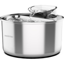 Haustier WF009L Otomatik Kedi Su Sebili,kedi Su Çeşmesi, Su Pınarı 3.5lt Geniş Hazne, SUS304 Çelik, Ultra Sessiz, Çok Katmanlı Filtrasyon, Metal Tasarım