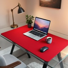 Mouse Pad Büyük Ölçü - Desk Mat Geniş Ebad - Masa Matı – 140 cm × 180 cm – Crimson Kırmızı Siyah XL Mouse Pad – PU Deri - Gamer Kaymaz Taban - Ofis Masa Aksesuar