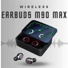 Teknoloji Gelsin M90 Max Bluetooth Kulaklık Powerbankli Hız Göstergeli Mikrofonlu Kulak Içi Oyuncu Rgb Stereo V5.3