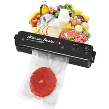Vacuum Sealer Ev Tipi  Yiyecek Vakumlama Yapıştırma Mühürleme Makinesi  10 POŞET HEDİYELİ