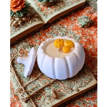 Drn Bal Kabağı Şekilli, Limon Kokulu, Ahşap Fitilli Mum