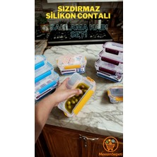 3'lü (375-900-1700 Ml) Contalı Sızdırmaz Dikdörtgen Saklama Kabı Seti